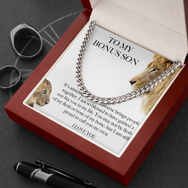 Bonus Son Gift From Bonus Mom/ Bonus Dad, Birthday Gift For Bonus Son Stepson Christmas Gift Graduation Gift Bonus Son Card